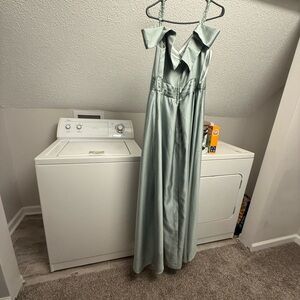 Oleg Cassini Shimmering Gray Dress